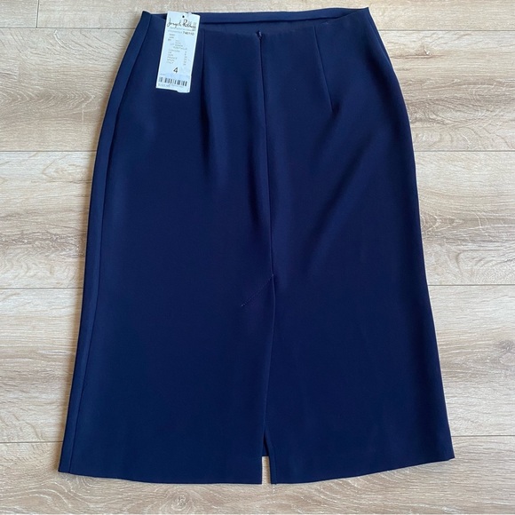 NWT Joseph Ribkoff skirt navy back slit & zip back - Picture 3 of 6